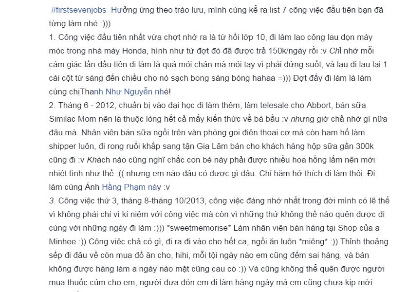 Có bạn còn kể cả một câu chuyện