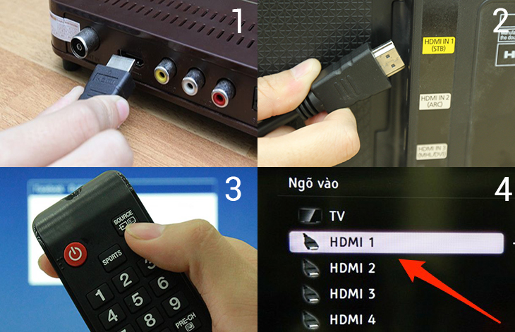 Các bước kết nối tivi với đầu thu qua cổng HDMI (STB)