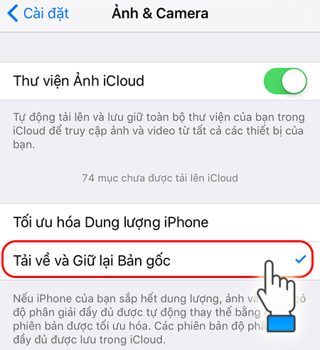 Tải về và Giữ lại Bản gốc