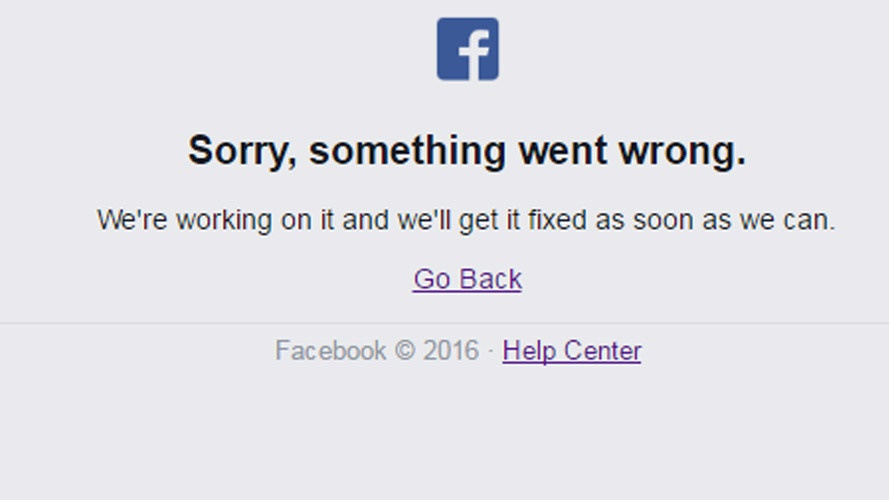 Facebook vừa bị sập 15 phút
