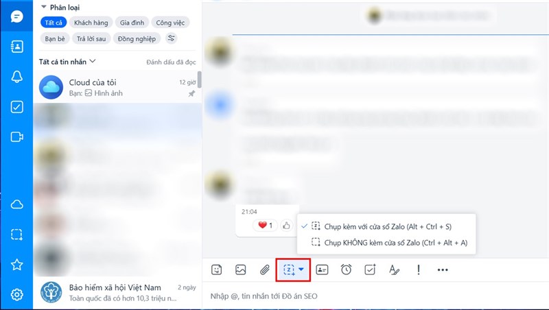 Chức năng Zalo trên máy tính