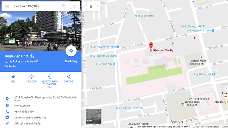 Dùng Google Maps để tìm đường sang bệnh viện!