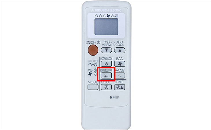 Hướng dẫn sử dụng máy lạnh Mitsubishi Electric 1 HP MS-HL25VC > Để bật chế độ làm lạnh nhanh, bạn nhấn nút POWERFUL COOL