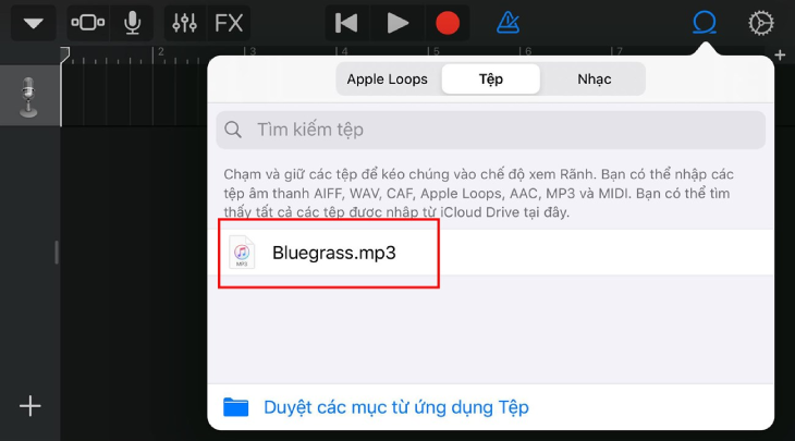 Cài nhạc chuông bằng ứng dụng GarageBand