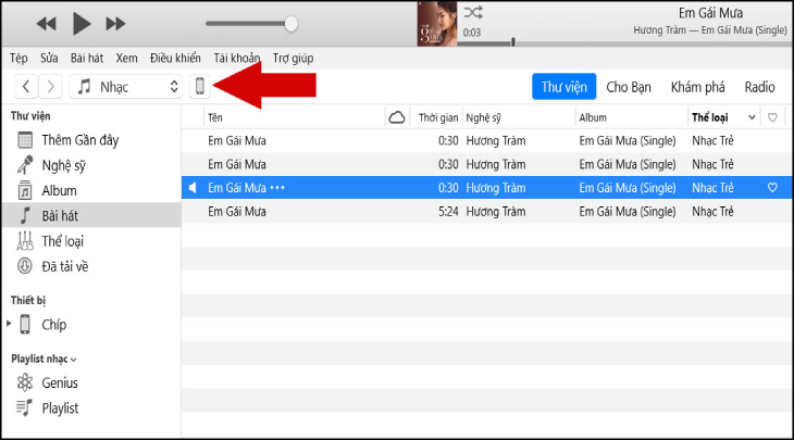 Sử dụng phần mềm iTunes trên máy tính