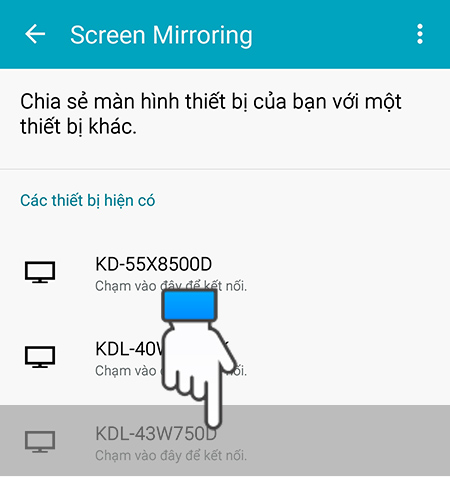 Chọn tivi muốn kết nối