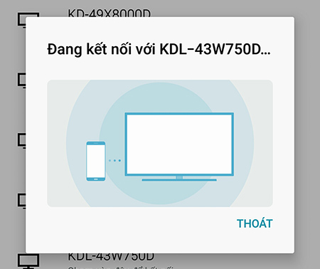 Tivi và điện thoại đang kết nối