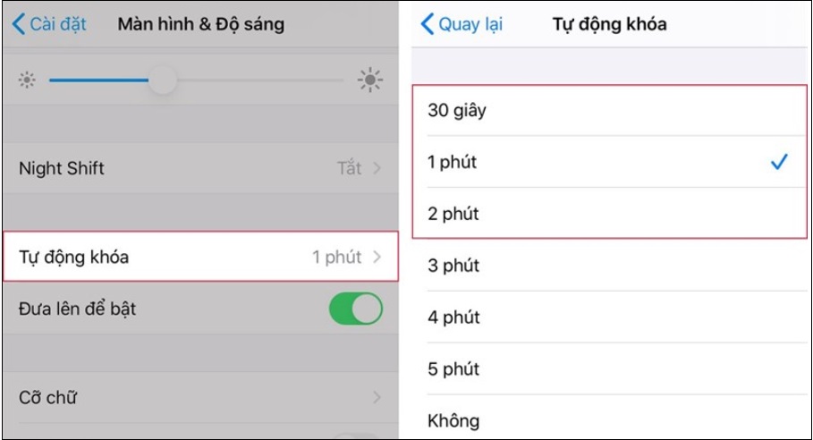 Set screen auto off/lock faster