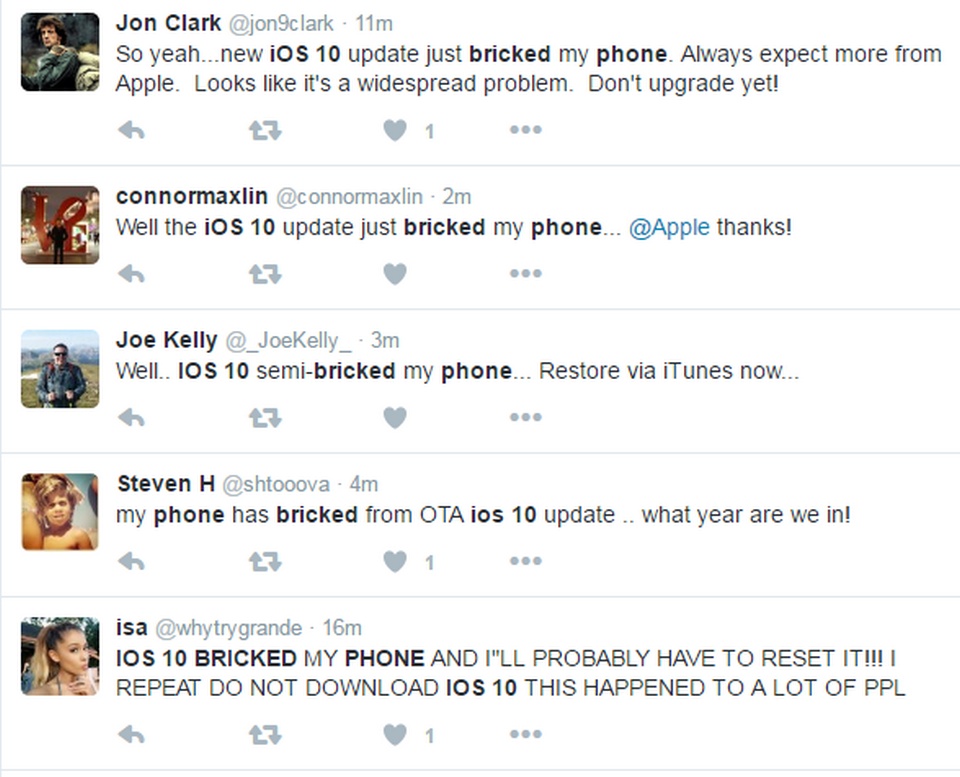 Cập nhật iOS 10 khiến nhiều iPhone, iPad thành cục gạch và đây là cách khắc phục Cập nhật iOS 10 khiến nhiều iPhone, iPad thành cục gạch và đây là cách khắc phục