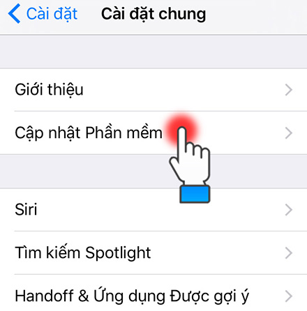 Chọn Cập nhật Phần mềm