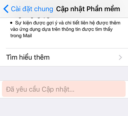 Yêu cầu cập nhật