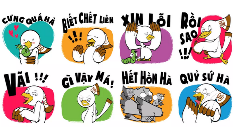 Sticker tiếng Việt siêu bựa sẽ khiến bạn mê mẩn chỉ sau một lần sử dụng. Đây là những sticker rất hài hước và dễ thương với thông điệp vui nhộn giúp tạo nên một không khí thoải mái. Hãy sử dụng ngay để thưởng thức những tiếng cười sảng khoái nhất!