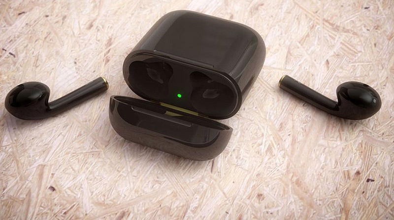 Ngắm tai nghe AirPods màu đen bóng đẹp không thể tin nổi