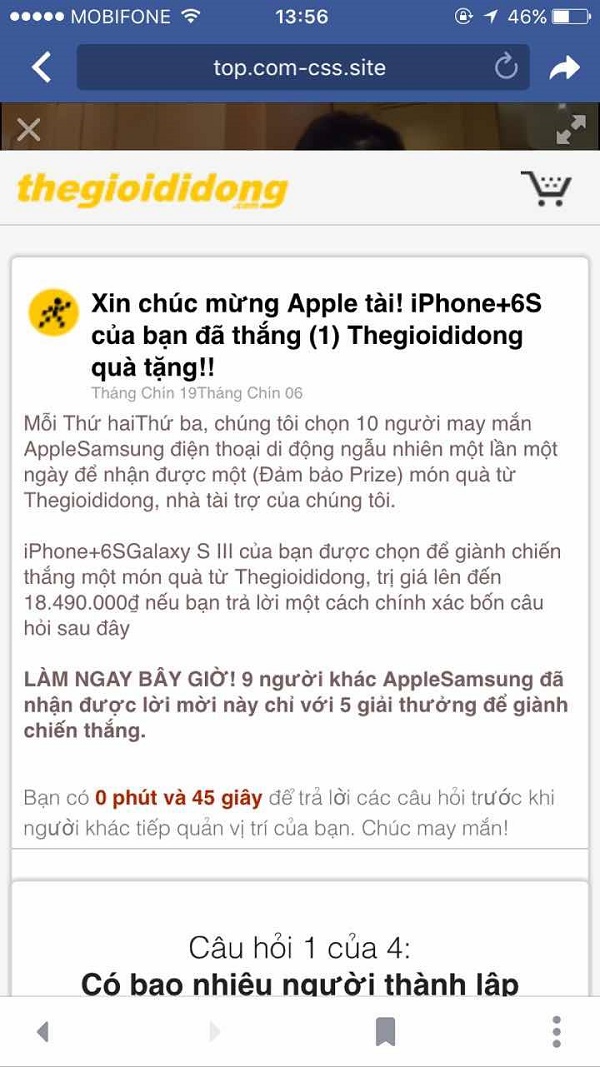 Cảnh báo giả danh Thế giới di động lừa trúng iPhone