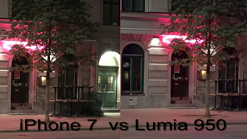 iPhone 7 thử sức chụp đêm với Lumia 950