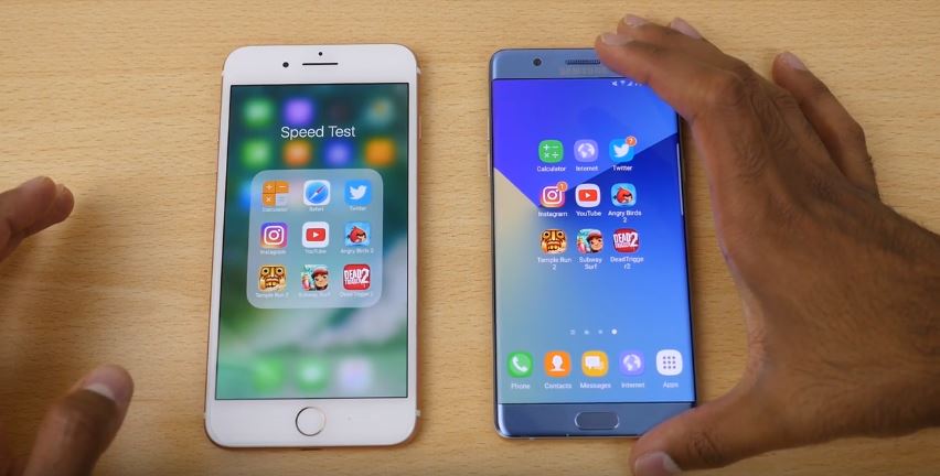 Đọ tốc độ bộ đôi siêu phẩm iPhone 7 Plus và Galaxy Note 7 Đọ tốc độ bộ đôi siêu phẩm iPhone 7 Plus và Galaxy Note 7