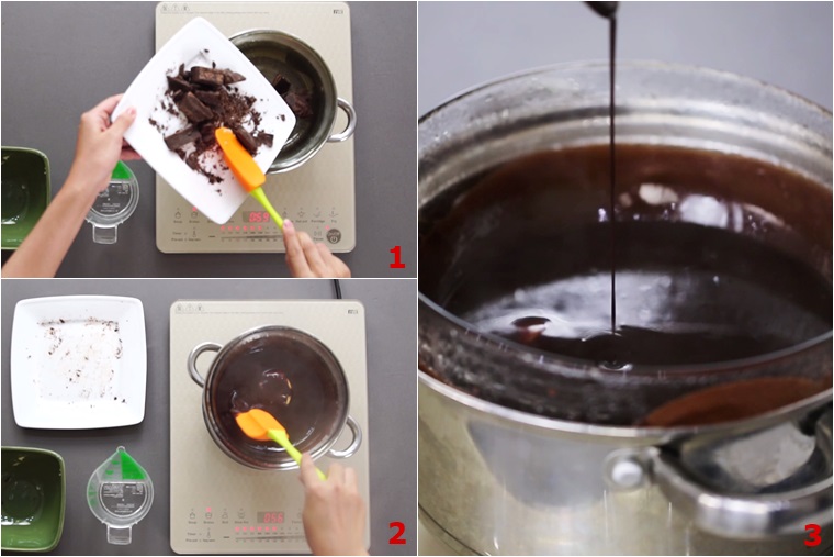 Bước 2 Đun chảy bơ và socola bánh Lava Cake