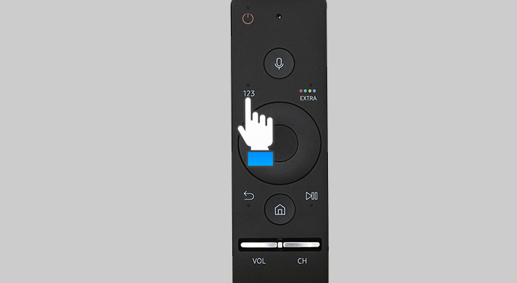 Nhấn nút 123 trên remote