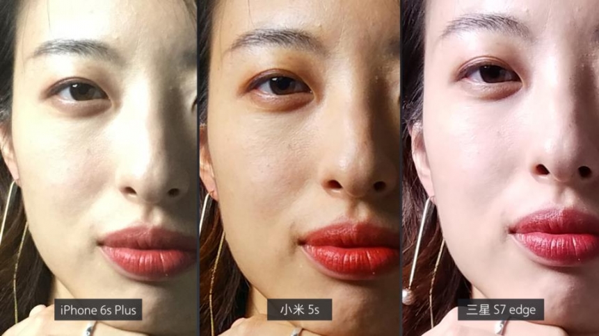 Hình ảnh sau khi crop của 3 smartphone lần lượt là iPhone 6s Plus, Mi 5s và Galaxy S7 Edge
