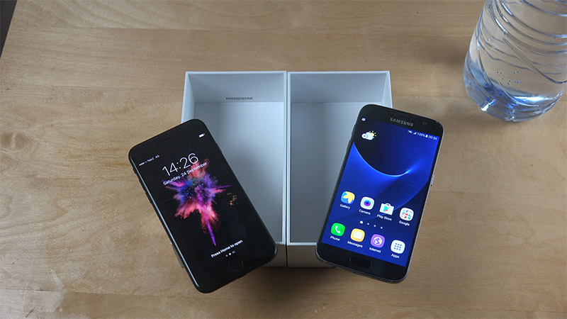 iPhone7GalaxyS7 Đông đá iPhone 7 và Galaxy S7 trong 10 tiếng, ai sống ai chết?