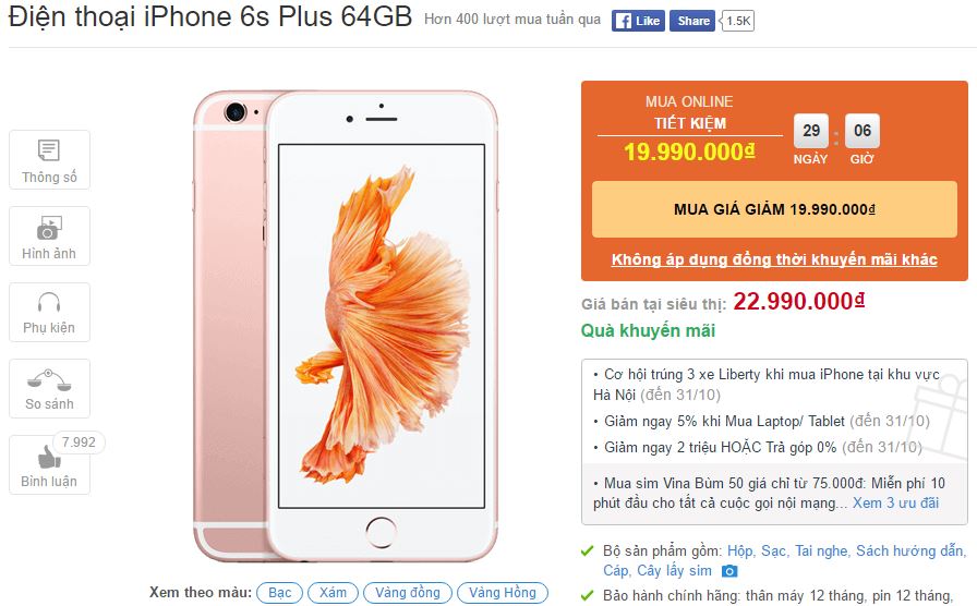 iPhone 6s, 6s Plus bất ngờ được giảm giá sốc tới 3 triệu đồng