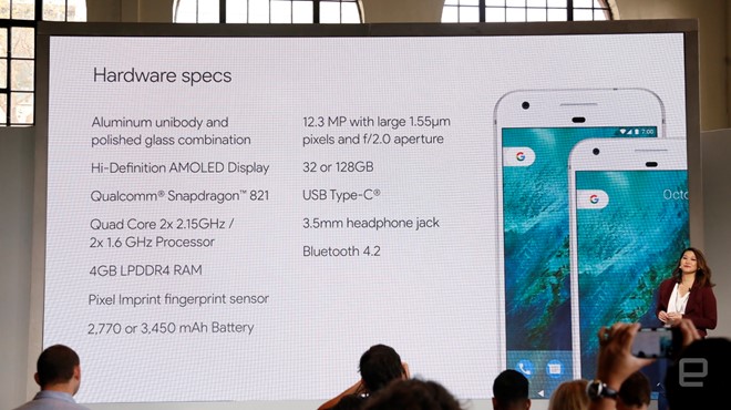 Thông tin về cấu hình Google Pixel