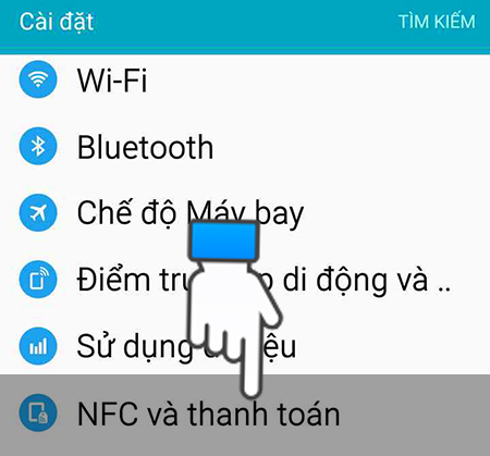 Chọn NFC và thanh toán