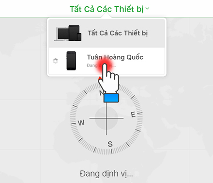 Chọn vào thiết bị mà bạn cần thoát iCloud