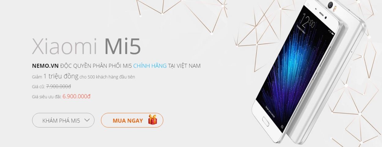 Xiaomi Mi 5 chip Snapdragon 820 mở bán chính hãng tại VN với giá dưới 7 triệu đồng Xiaomi Mi 5 chip Snapdragon 820 mở bán chính hãng tại VN với giá dưới 7 triệu đồng