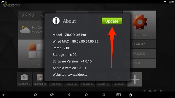 Hãy cập nhật phần mềm cho Android TV Box