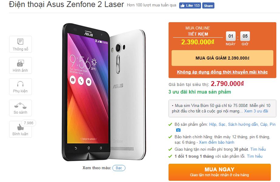 ZenFone 2 Laser chip Snapdragon 410 đã rẻ nay còn rẻ hơn ZenFone 2 Laser chip Snapdragon 410 đã rẻ nay còn rẻ hơn