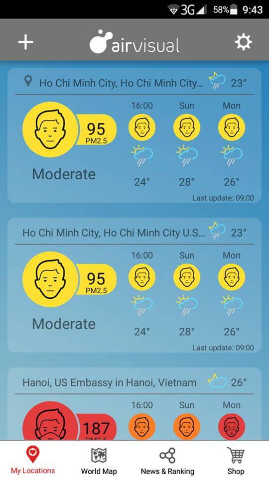 Air Quality Kiểm tra mức độ ô nhiễm bằng ứng dụng thông minh trên điện thoại