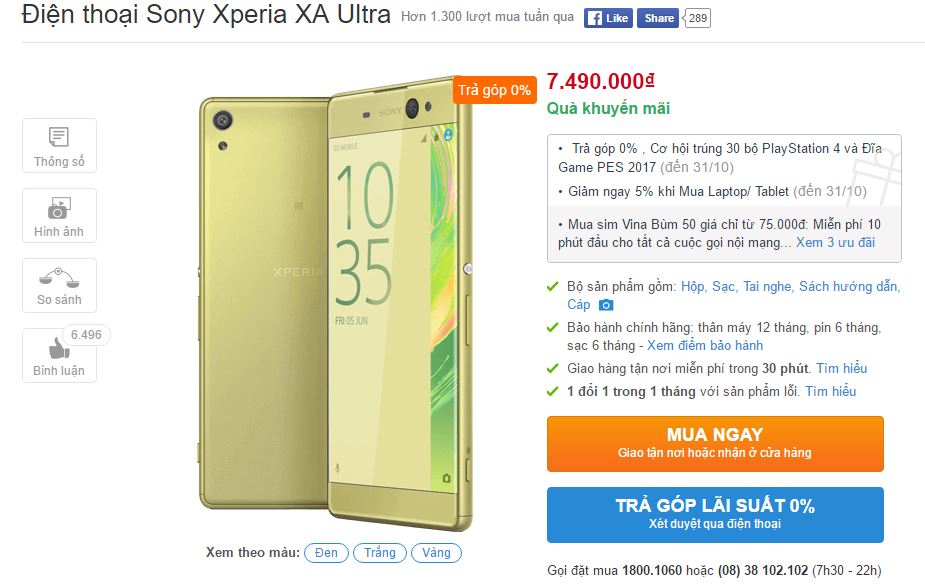 Sau Xperia Z5, đến lượt Xperia XA Ultra với camera 16/21 MP giảm giá Sau Xperia Z5, đến lượt Xperia XA Ultra với camera 16/21 MP giảm giá