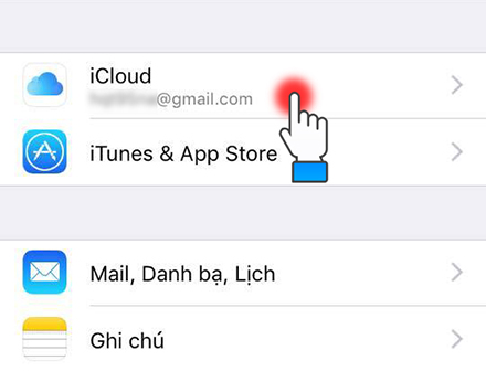 Chọn iCloud