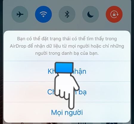 Bật AirDrop trên điện thoại