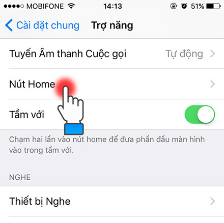 Chọn nút home