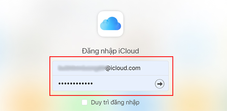 Đăng nhập iCloud trên máy tính