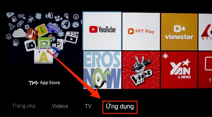 Mục Ứng dụng trên tivi TCL