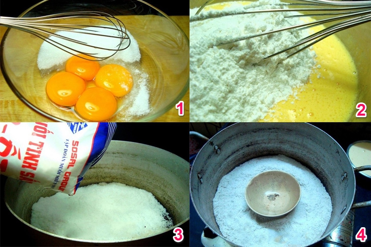 Bước 1 Trộn bột Bánh bông lan không cần lò nướng