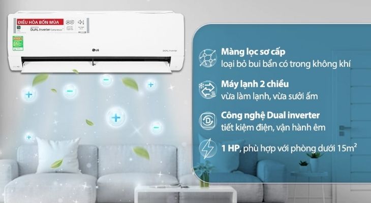 Máy lạnh 2 chiều LG Inverter 1 HP B10END1