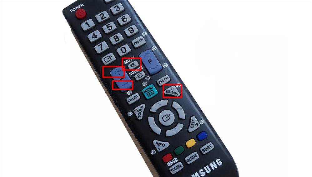 Hướng dẫn cách đổi mã PIN trên tivi Samsung thường và Smart tivi Samsung > Remote tiêu chuẩn