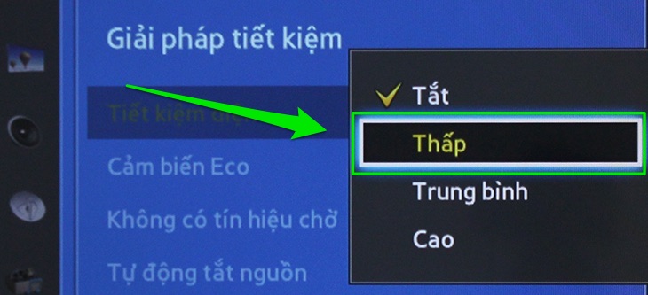 Chọn mức tiết kiệm điện