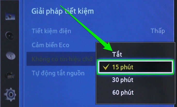 Thiết lập thời gian tắt tivi