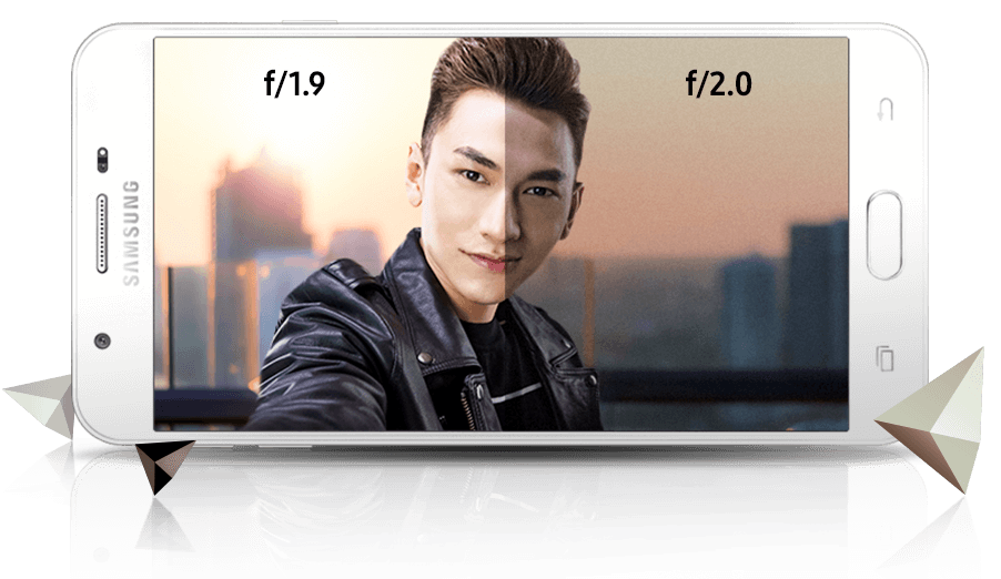 Camera trước khẩu độ F/1.9 của Samsung Galaxy J7 Prime
