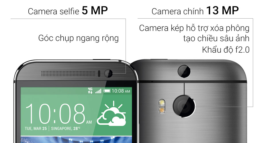 HTC One M8 Eye với khung vỏ nhôm, camera kép giảm giá mạnh