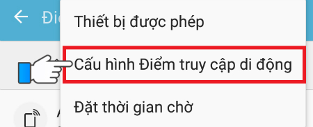 Chọn Cấu hình Điểm truy cập di động