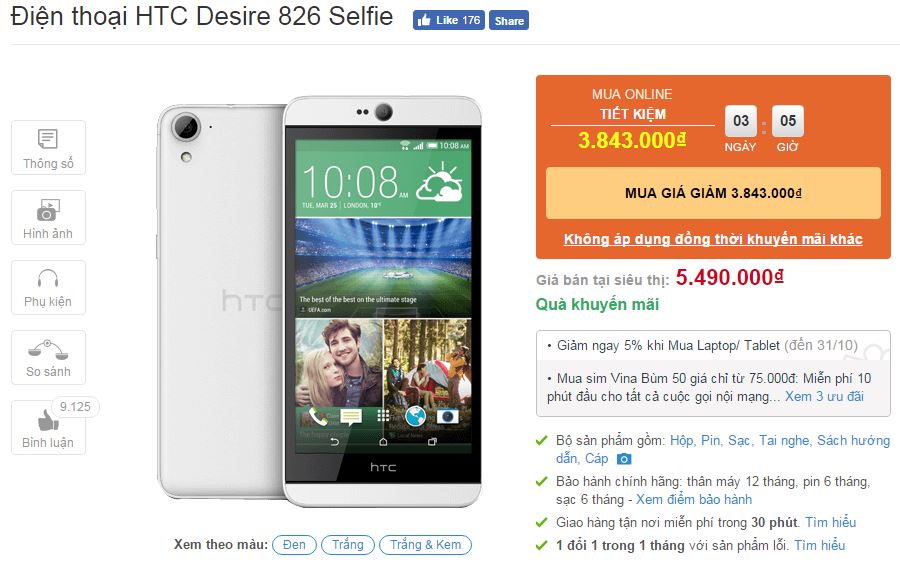 HTC Desire 826 Selfie