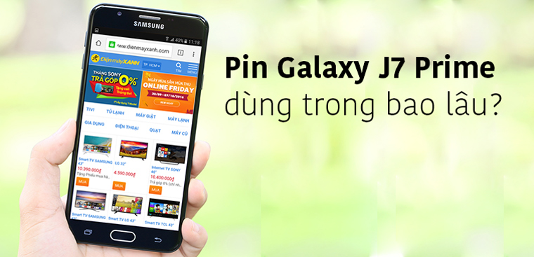 Pin Samsung Galaxy J7 Prime dùng trong bao lâu?