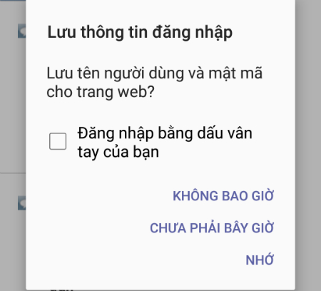 Lưu thông tin đăng nhập