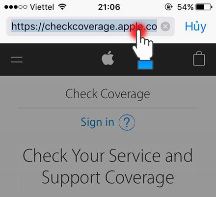Truy cập vào website của Apple
